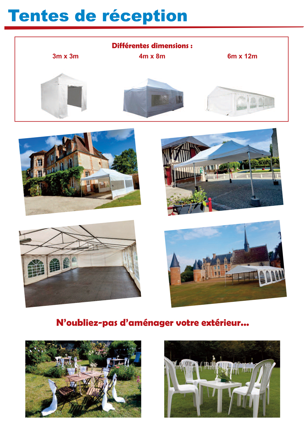 Page Tentes Réception Catalogue Location Eure LASAM